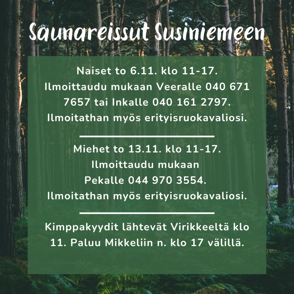 Saunareissut Susiniemeen
